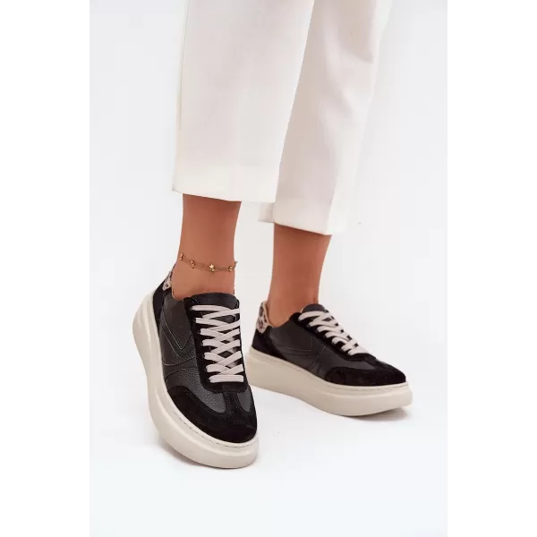  Damen-Sneaker ZAZOO N1263 BEIGE/SCHWARZ 