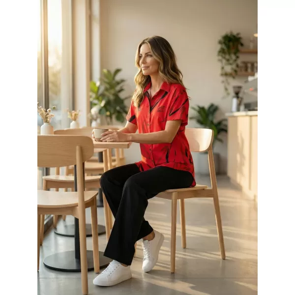  Premium-Shirt für Damen ALTISPORT VOJ/ALW049KOS01 SCHWARZ UND ROT 