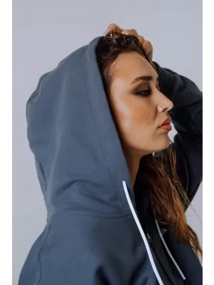 Kapuzenpullover mit Reißverschluss POWER 895 GRAU Nebbia