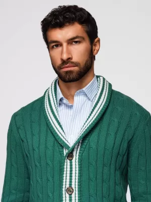 Herren-Cardigan OMBRE OM-SWCD-0152 GRÜN