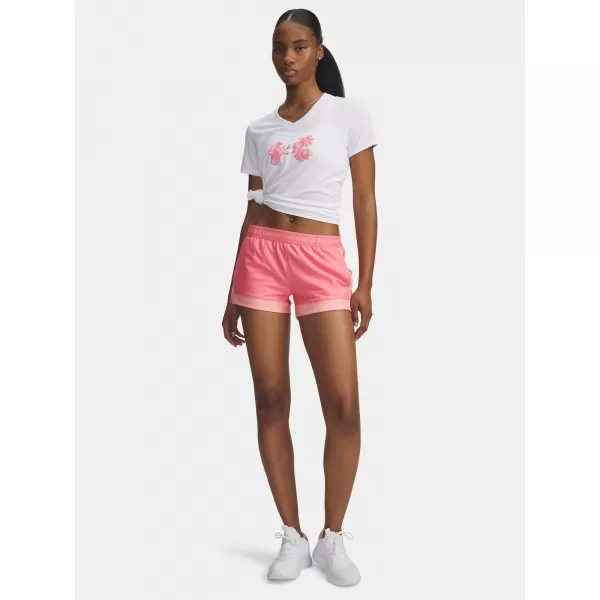  Damen-Shorts UNDER ARMOUR TECH PLAY UP 3IN COLORBLOCK 6010875-600 ROSA 