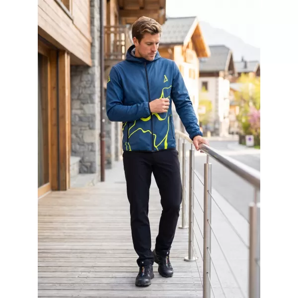  Premium-Softshelljacke für Herren ALTISPORT VOJ/ALM073JACK01 MARINEBLAU/NEONGELB 