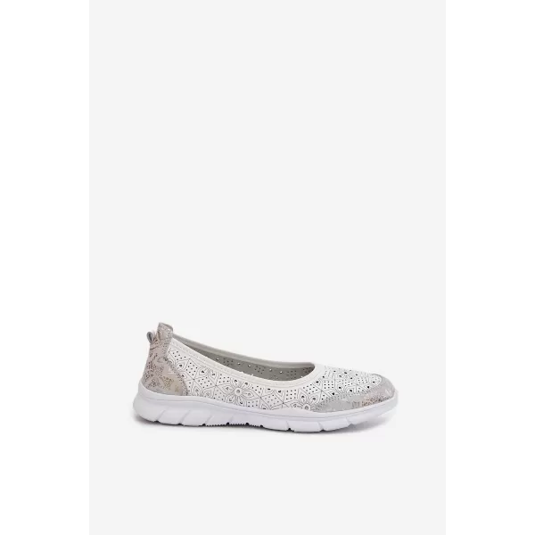  Ballerinas für Damen S.BARSKI GR61-5973 WEIß 