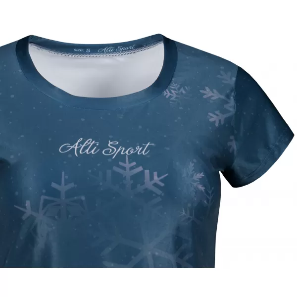  Premium-Weihnachts-T-Shirt für Damen ALTISPORT VOJ/ALWVN7TR06 BLAU 