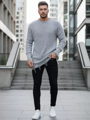 Herrenpullover DSTREET WX1963 GRAU