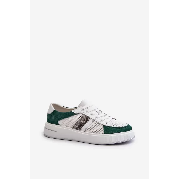  Damen-Sneaker D&A LR110 WEIß/GRÜN 
