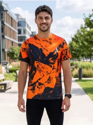 Premium-T-Shirt für Herren ALTISPORT VOJ/ALM131TR01 ORANGE/SCHWARZ