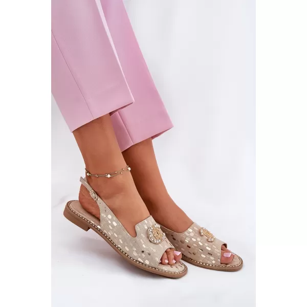  Damensandalen S.BARSKI KV51-096 HELLES GOLD 