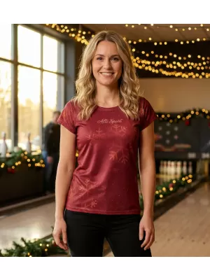 Premium-Weihnachts-T-Shirt für Damen ALTISPORT VOJ/ALWVN7TR06 ROT