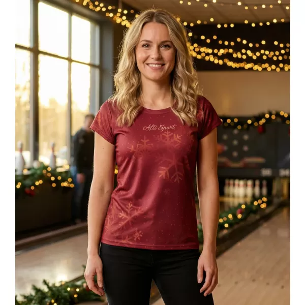  Premium-Weihnachts-T-Shirt für Damen ALTISPORT VOJ/ALWVN7TR06 ROT 