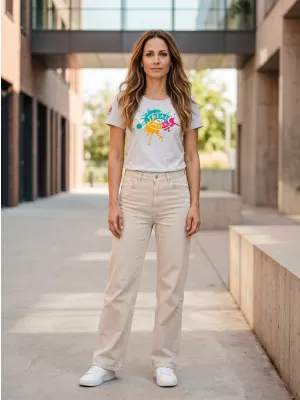 Damen-T-Shirt SAM 73 PROKREPU 009 ŠEDÝ MELÍR GRAUE HIGHLIGHTS