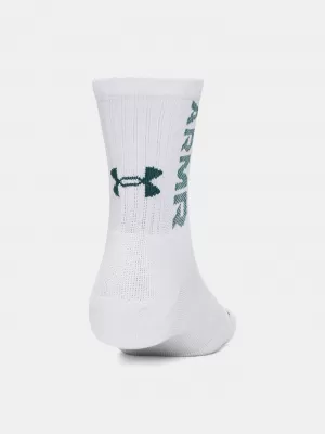 Socken UNDER ARMOUR UA 3-MAKER 3PK MID-CREW 1373084-106 WEIß