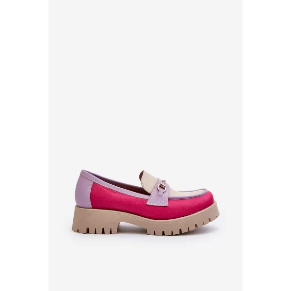  Damenmokassins ZAZOO 3475 BEIGE/FUCHSIA/FLIEDER 