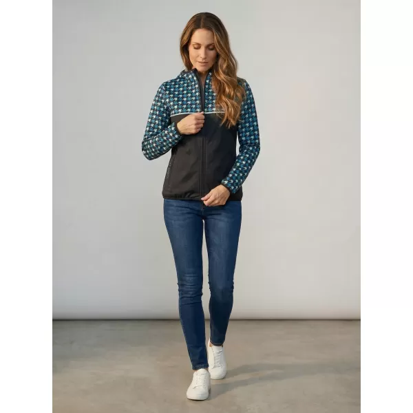  Premium-Softshelljacke für Damen ALTISPORT VOJ/ALW048JACK01 SCHWARZ UND BLAU 