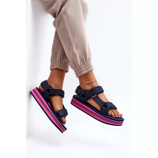 Damensandalen LEE COOPER LCW-24-05-2753L MARINE/FUCHSIA 