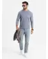 Herren-T-Shirt OMBRE OM-LSCL-0109 BLAUER DENIM