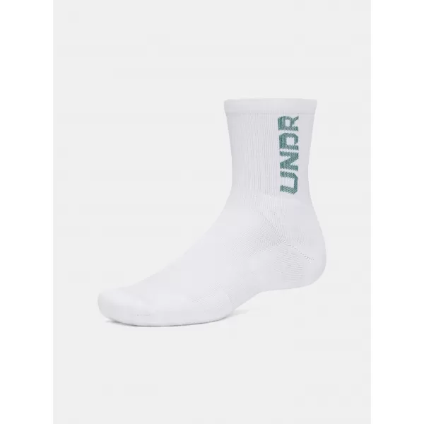  Socken UNDER ARMOUR UA 3-MAKER 3PK MID-CREW 1373084-106 WEIß 
