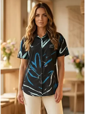 Premium-Shirt für Damen ALTISPORT VOJ/ALW049KOS01 SCHWARZ UND BLAU