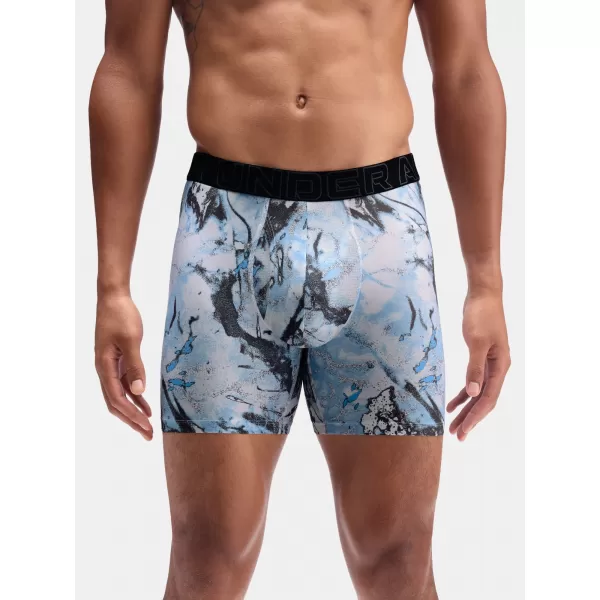  Herren-Boxershorts UNDER ARMOUR UA PERFORMANCE TECH - PRINT 6IN - 1PK 1383875-101 SCHWARZ 