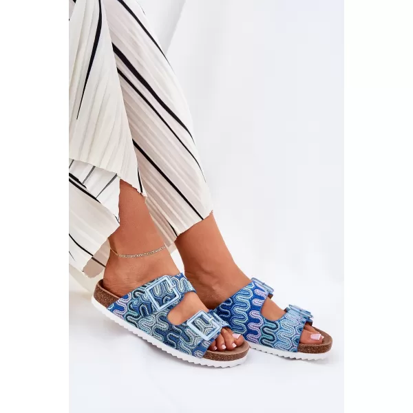  Damenhausschuhe S.BARSKI RB51-006 BLAU 