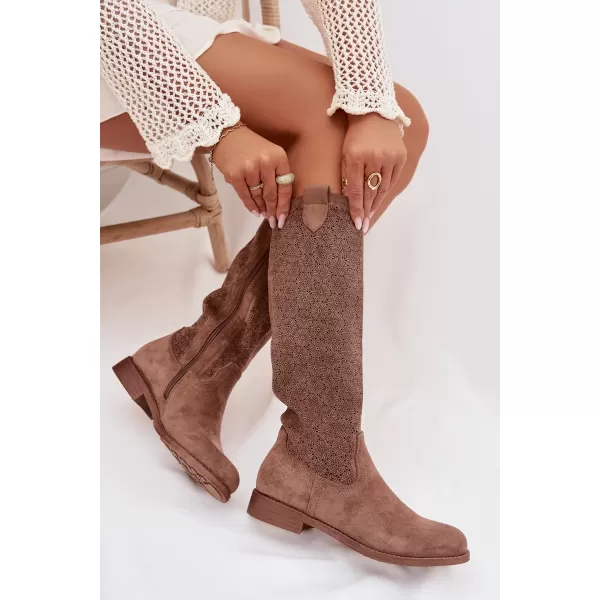  Damenstiefel S.BARSKI HY61-8022 KAFFEE 