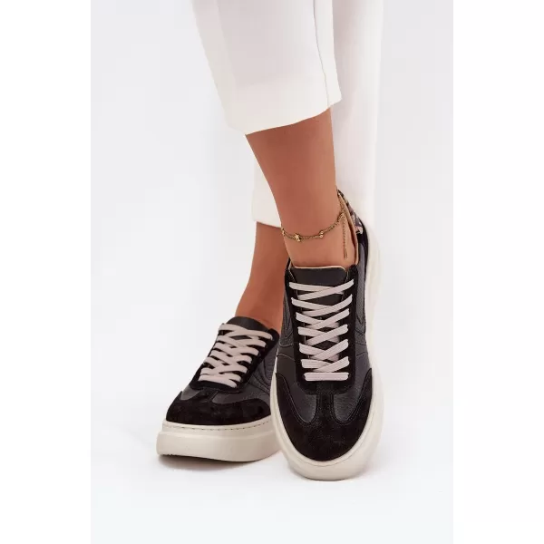  Damen-Sneaker ZAZOO N1263 BEIGE/SCHWARZ 