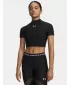 Damen-T-Shirt HEATGEAR CROP MOCK SS 6010006-008 SCHWARZ Under Armour