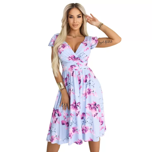  Kleid NUMOCO 425-14 BLAU MIT BLUMEN 