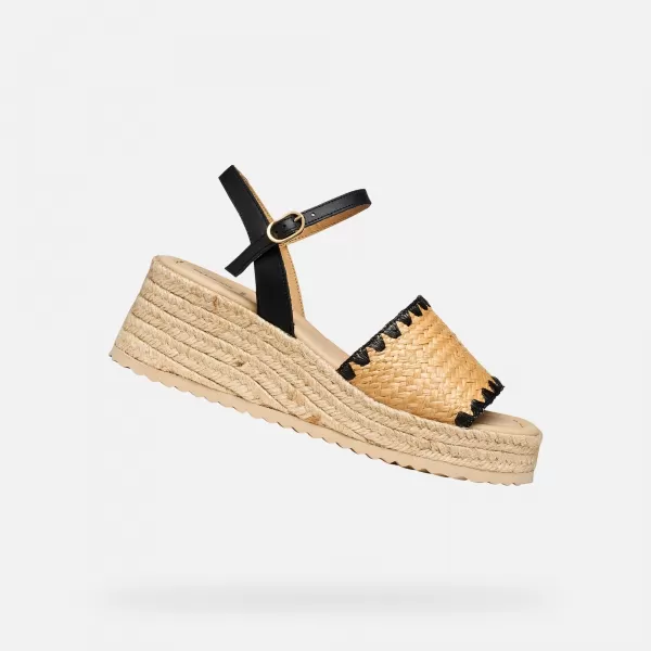  Keilschuhe für Damen GEOX ALEMERIA G012882 SCHWARZ 