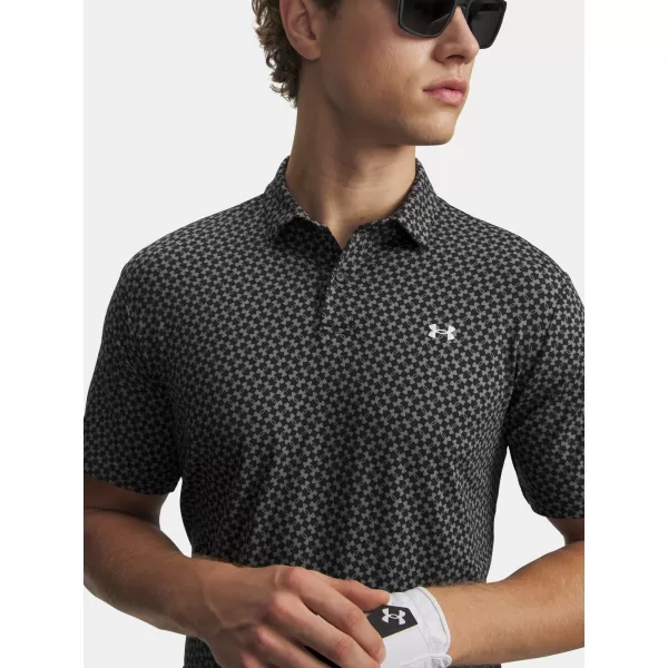  Herren-T-Shirt UNDER ARMOUR T2G PRINTED POLO 6012304-001 SCHWARZ 
