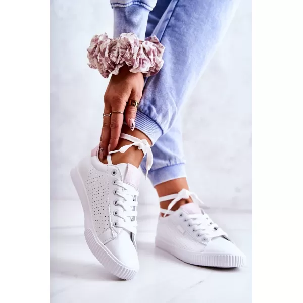  Damen-Sneaker BIG STAR HH274073 WEISS/ROSA Big Star Shoes 