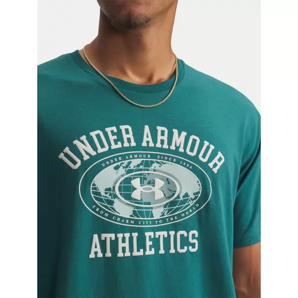  Herren-T-Shirt UNDER ARMOUR M 60/40S ARMOR GLOBE SS 6009261-338 GRÜN 