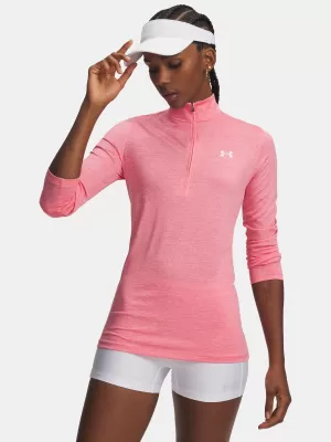 Damen-T-Shirt TECH 1/2 ZIP- TWIST 1384225-601 ROSA Under Armour