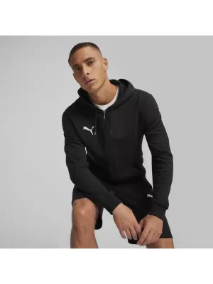 Herren-Sweatshirt PUMA TEAMGOAL CASUALS HOODED JACK 658595_03 PUMA SCHWARZ/PUMA WEIß