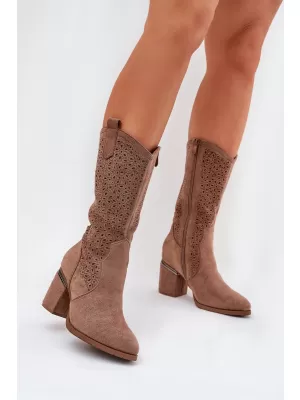 Damenstiefel S.BARSKI HY51-238 KAFFEE