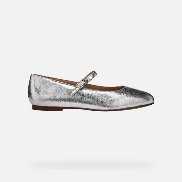  Ballerinas für Damen GEOX MARSILEA G013151 SILBER 