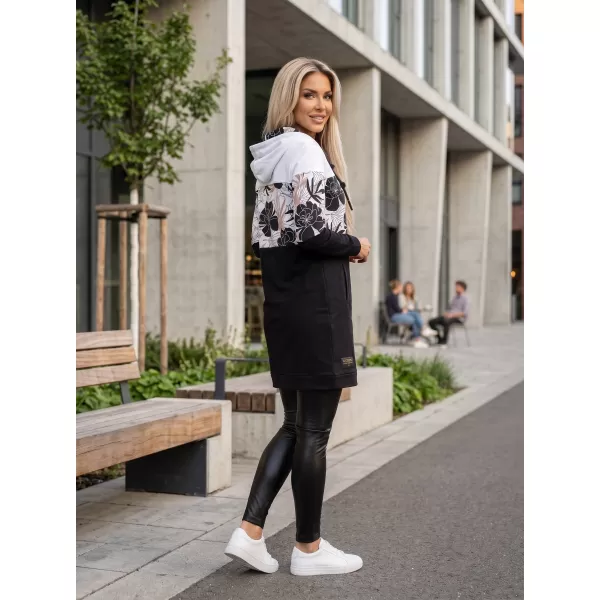  Damen-Sweatshirt ALTISPORT HETHER SCHWARZ/WEIß 