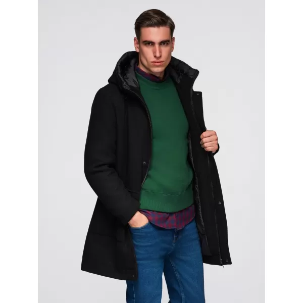  Herrenmantel OMBRE OM-COWC-0132 SCHWARZ 