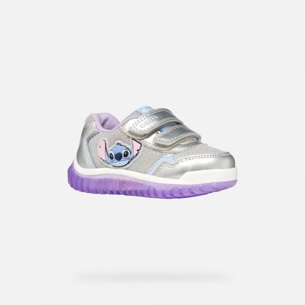  Mädchen-Sneaker GEOX LIGHTYLOO B6561C0AJASC1316 SILBER 