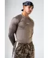 Nahtloses T-Shirt mit langen Ärmeln POWER 901 LIGHT BROWN ASH Nebbia
