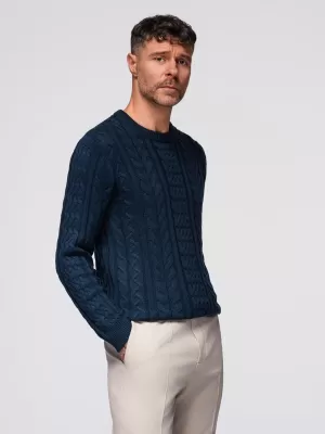 Herrenpullover OMBRE OM-SWSW-0173 MARINEBLAU
