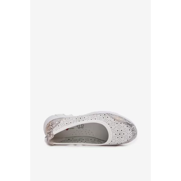  Ballerinas für Damen S.BARSKI GR61-5973 WEIß 