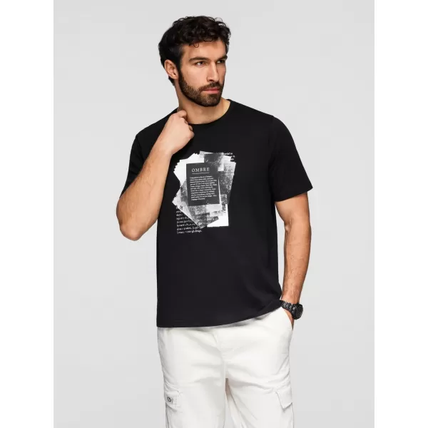  Herren-T-Shirt OMBRE OM-TSPT-0261 SCHWARZ 