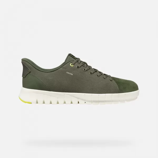  Herren-Sneaker GEOX FLEXTRIDE PLUS FAST IN G014654 DUNKELGRÜN 