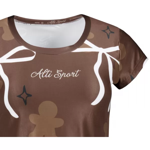  Premium-Weihnachts-T-Shirt für Damen ALTISPORT VOJ/ALWVN10TR06 BRAUN 
