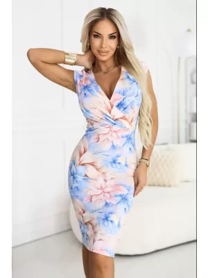 Kleid NUMOCO 379-7 BLAU MIT BLUMEN