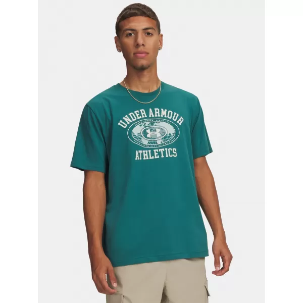  Herren-T-Shirt UNDER ARMOUR M 60/40S ARMOR GLOBE SS 6009261-338 GRÜN 