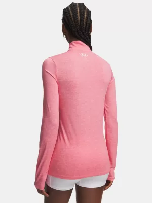 Damen-T-Shirt TECH 1/2 ZIP- TWIST 1384225-601 ROSA Under Armour