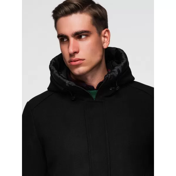  Herrenmantel OMBRE OM-COWC-0132 SCHWARZ 