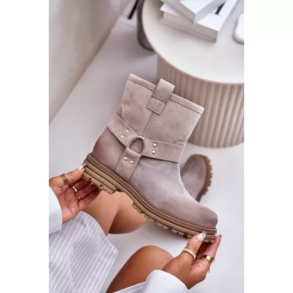  Damenschuhe mit Absatz BOTO CAPPUCINO 33658 VELOURS 